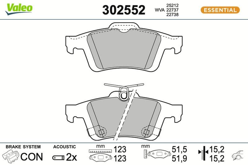 set placute frana,frana disc VALEO 302552