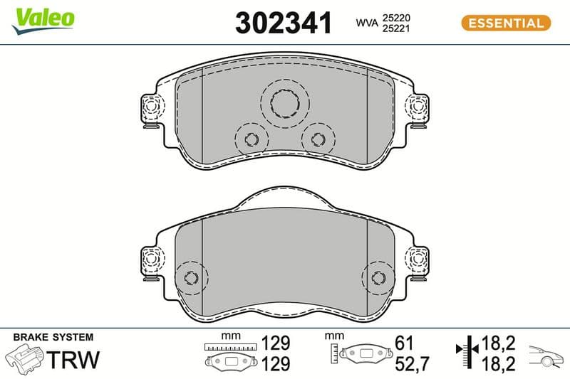set placute frana,frana disc VALEO 302341