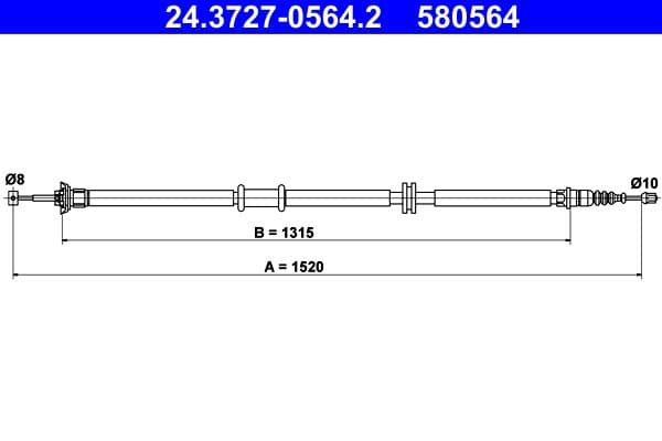 Cablu, frana de parcare ATE 24.3727-0564.2