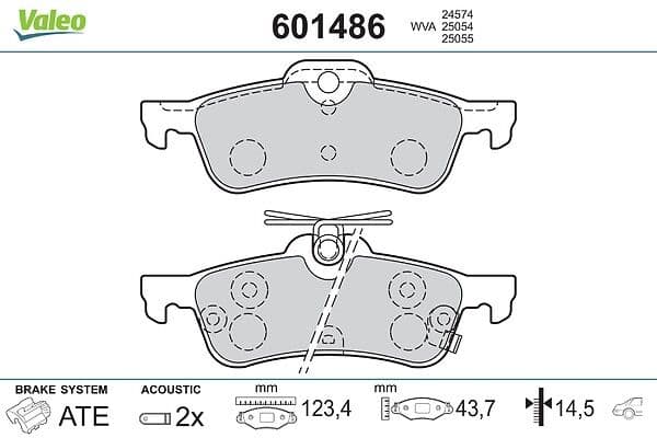 set placute frana,frana disc VALEO 601486