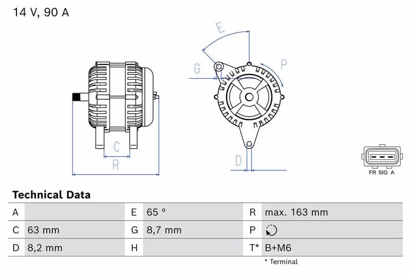 Generator / Alternator BOSCH 0 986 044 651