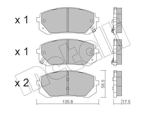 set placute frana,frana disc METELLI 22-1373-0