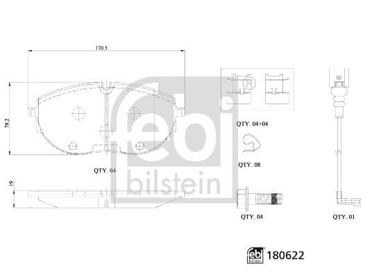 set placute frana,frana disc FEBI BILSTEIN 180622