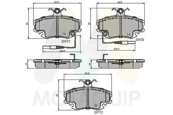 set placute frana,frana disc MOTAQUIP LVXL848