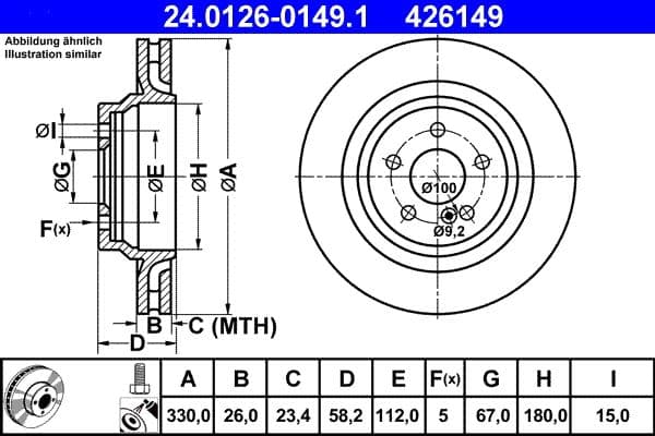 Disc frana ATE 24.0126-0149.1