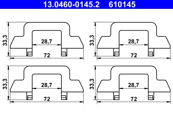 Set accesorii, placute frana ATE 13.0460-0145.2