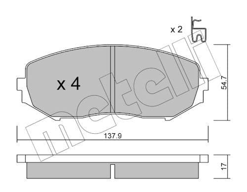 set placute frana,frana disc METELLI 22-0766-0