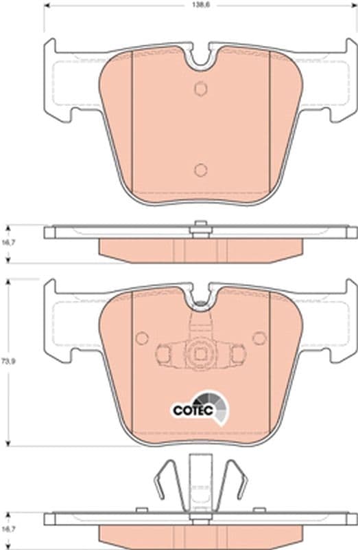 set placute frana,frana disc TRW COTEC GDB1674