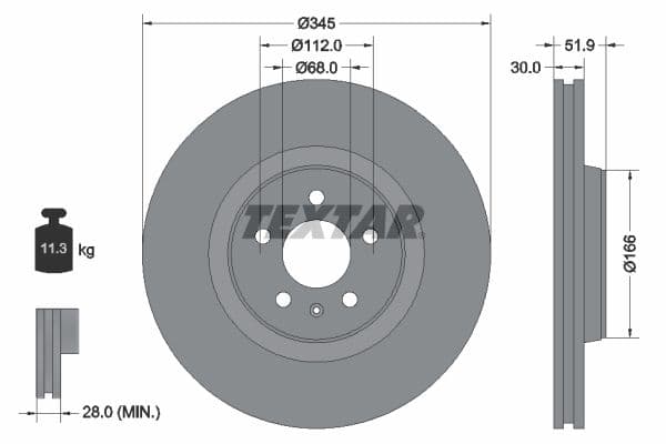 Disc frana TEXTAR PRO 92229203