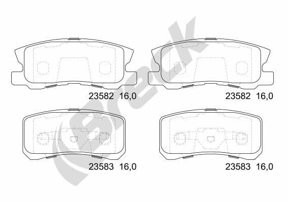 set placute frana,frana disc BRECK 23582 00 702 00
