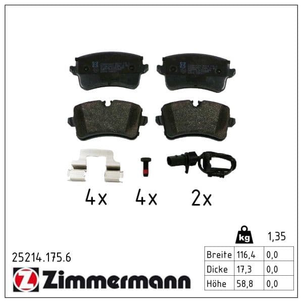 set placute frana,frana disc ZIMMERMANN 25214.175.6