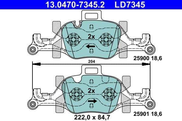 set placute frana,frana disc ATE Ceramic 13.0470-7345.2