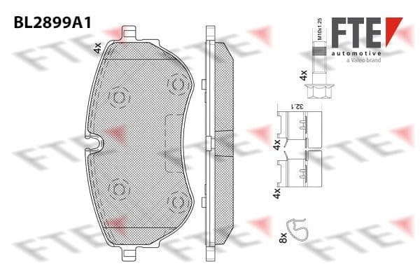 set placute frana,frana disc FTE 9011140
