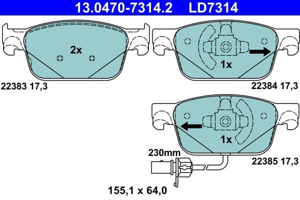 set placute frana,frana disc ATE Ceramic 13.0470-7314.2