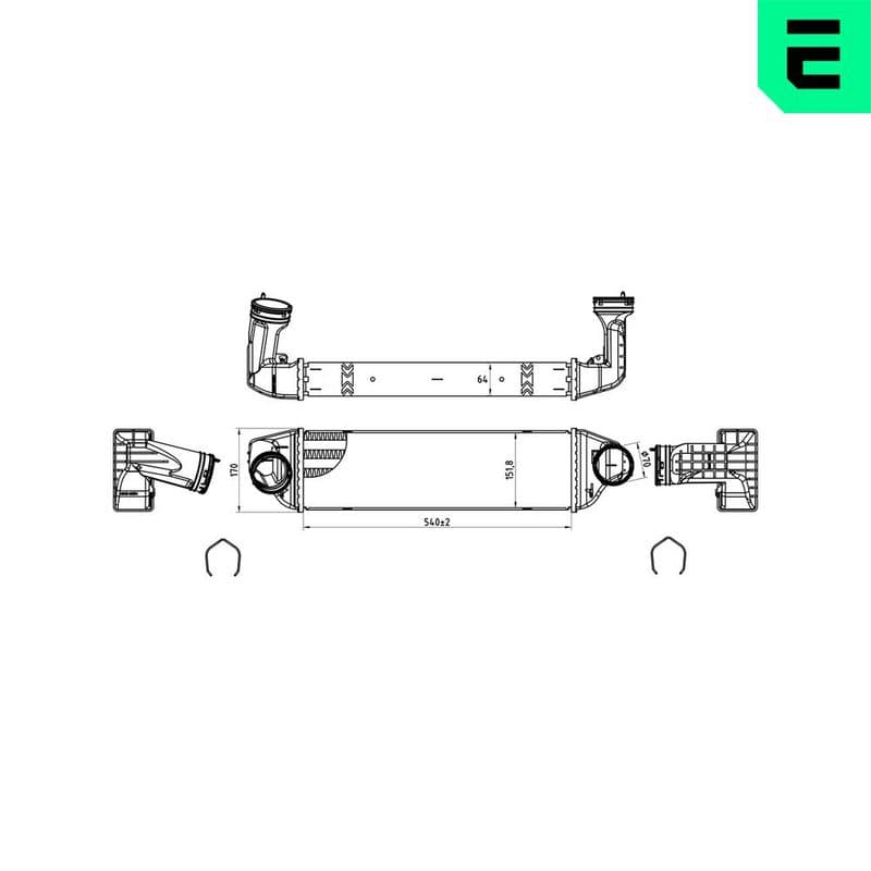 Intercooler, compresor ERA 672037