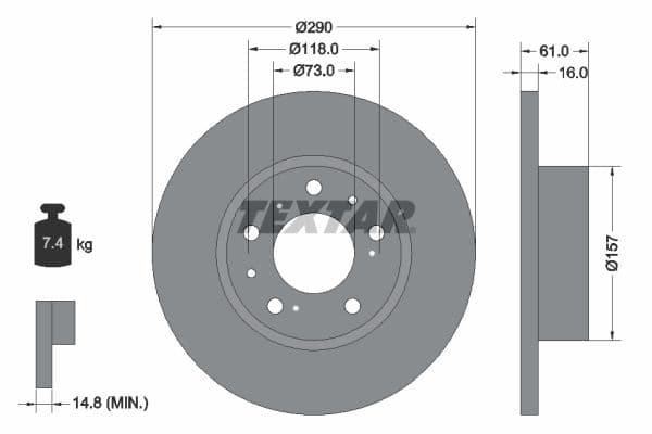 Disc frana TEXTAR 92042900