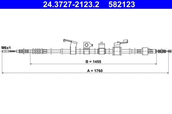 Cablu, frana de parcare ATE 24.3727-2123.2
