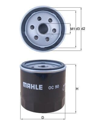 Filtru ulei MAHLE OC 90