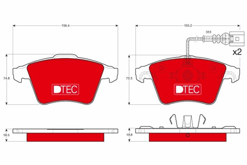 set placute frana,frana disc TRW DTEC COTEC GDB1651DTE