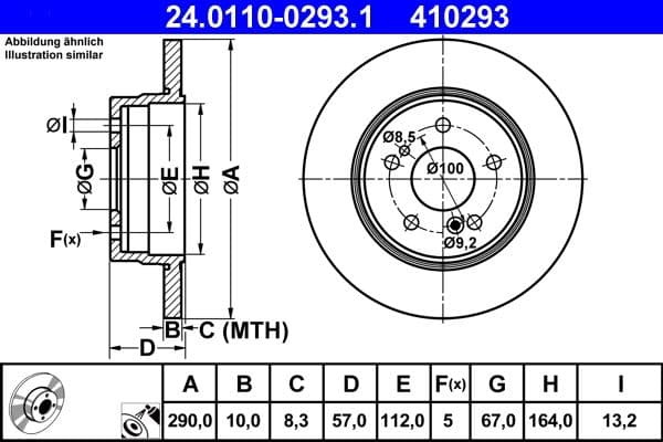 Disc frana ATE 24.0110-0293.1