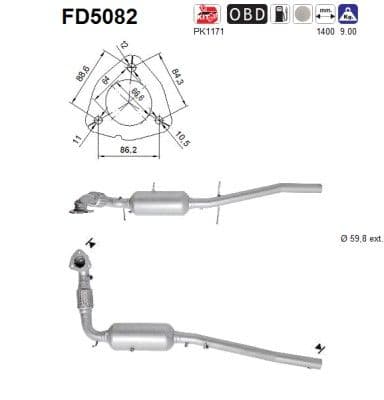 Filtru funingine/particule, sist.de esapament AS-PL FD5082