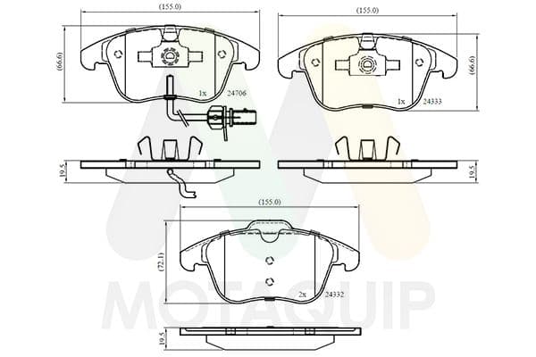 set placute frana,frana disc MOTAQUIP LVXL1402