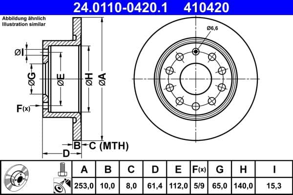 Disc frana ATE 24.0110-0420.1
