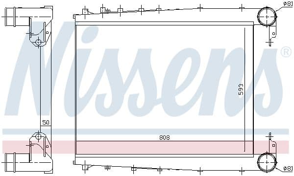 Intercooler, compresor NISSENS 97070