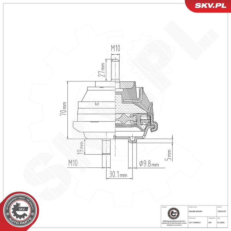 Suport motor ESEN SKV 75SKV197