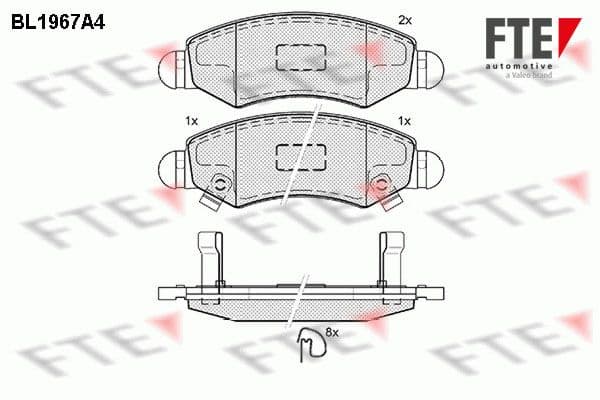 set placute frana,frana disc FTE 9010550