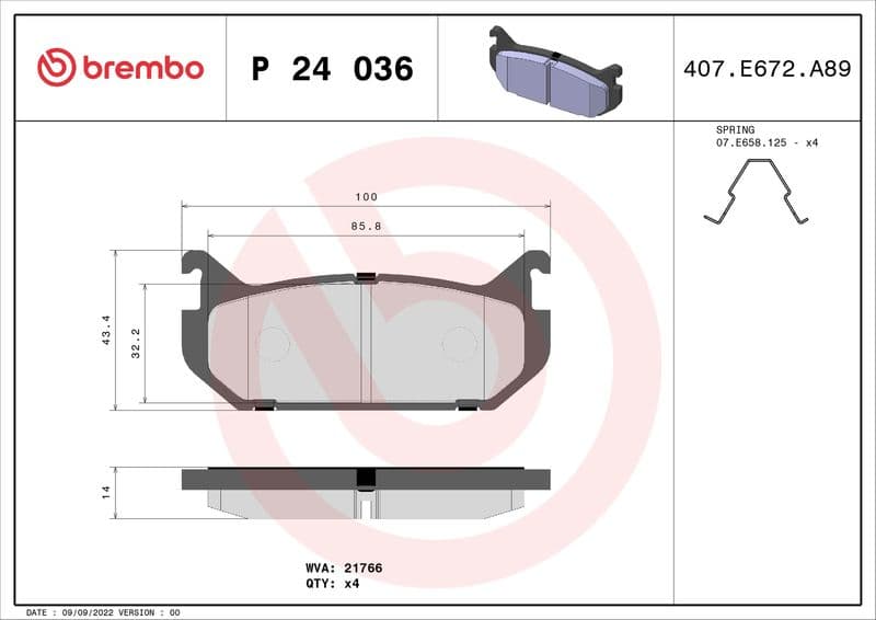 set placute frana,frana disc BREMBO PRIME LINE P 24 036