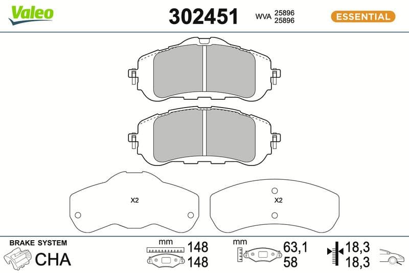 set placute frana,frana disc VALEO 302451