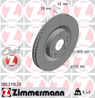 Disc frana ZIMMERMANN COAT Z 380.2118.20