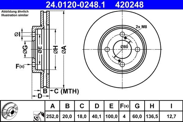 Disc frana ATE 24.0120-0248.1