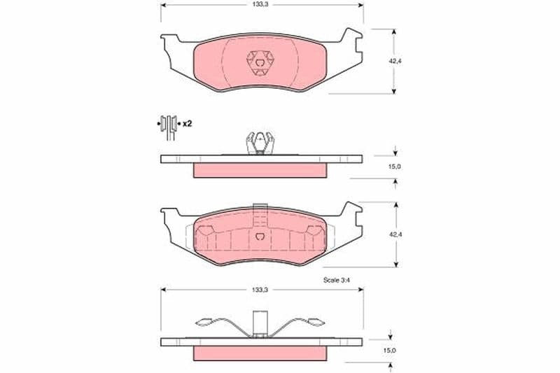 set placute frana,frana disc TRW GDB4012