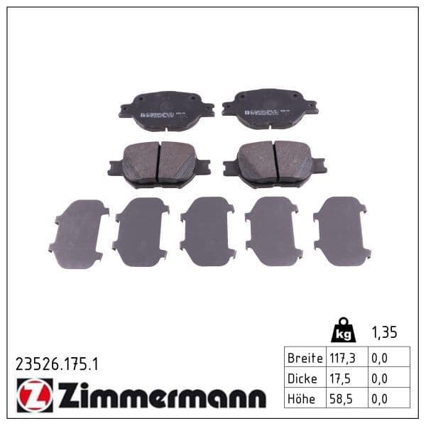 set placute frana,frana disc ZIMMERMANN 23526.175.1
