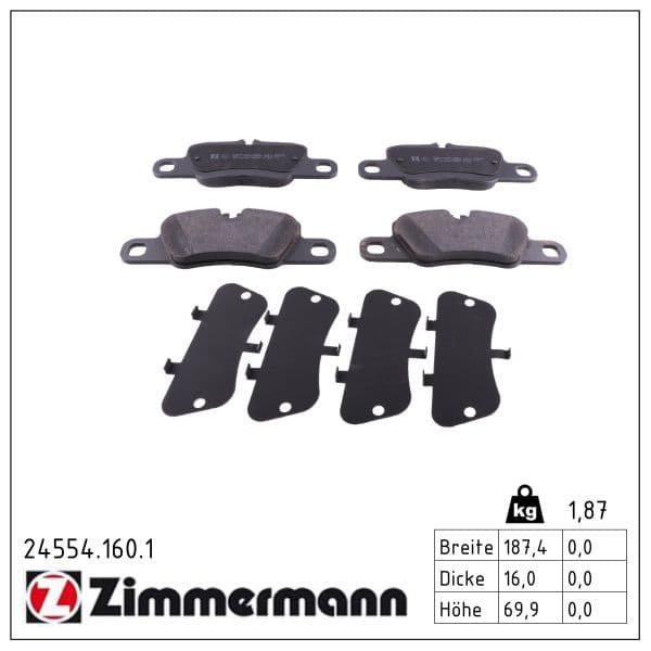 set placute frana,frana disc ZIMMERMANN 24554.160.1