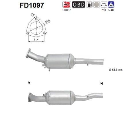 Filtru funingine/particule, sist.de esapament AS-PL FD1097