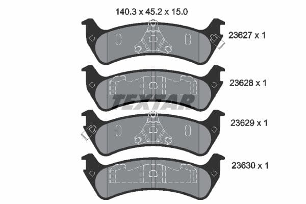 set placute frana,frana disc TEXTAR 2362701