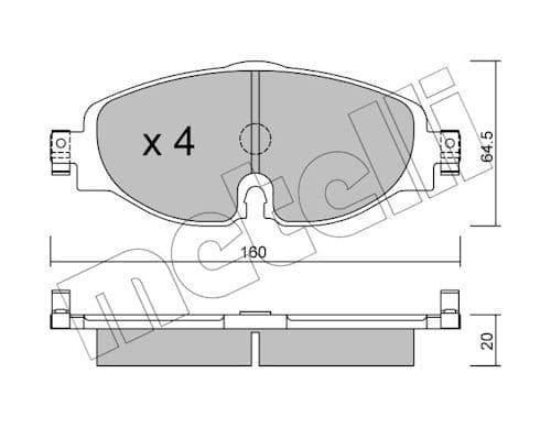 set placute frana,frana disc METELLI 22-0950-0