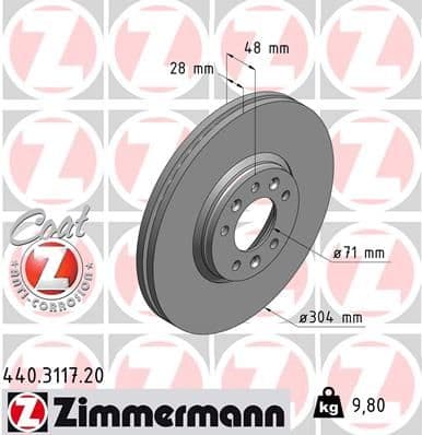 Disc frana ZIMMERMANN COAT Z 440.3117.20