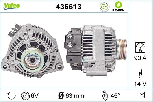 Generator / Alternator VALEO RE-GEN REMANUFACTURED 436613
