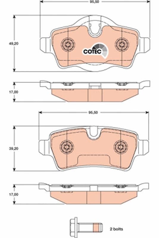 set placute frana,frana disc TRW COTEC GDB1766
