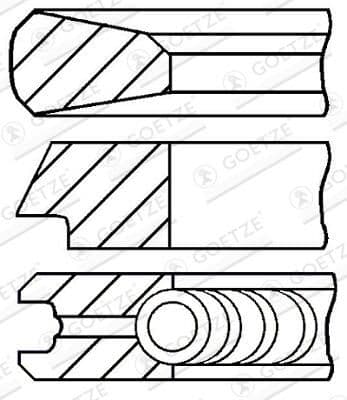 Set segmenti piston GOETZE ENGINE Goetze Diamond Coated® 08-429200-00