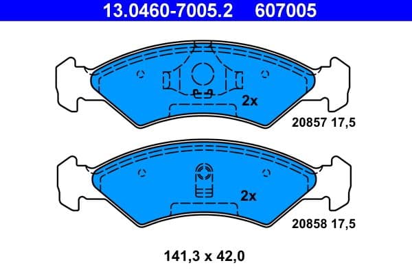 set placute frana,frana disc ATE 13.0460-7005.2