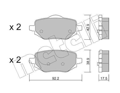 set placute frana,frana disc METELLI 22-1323-0