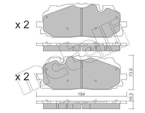 set placute frana,frana disc METELLI 22-1128-0