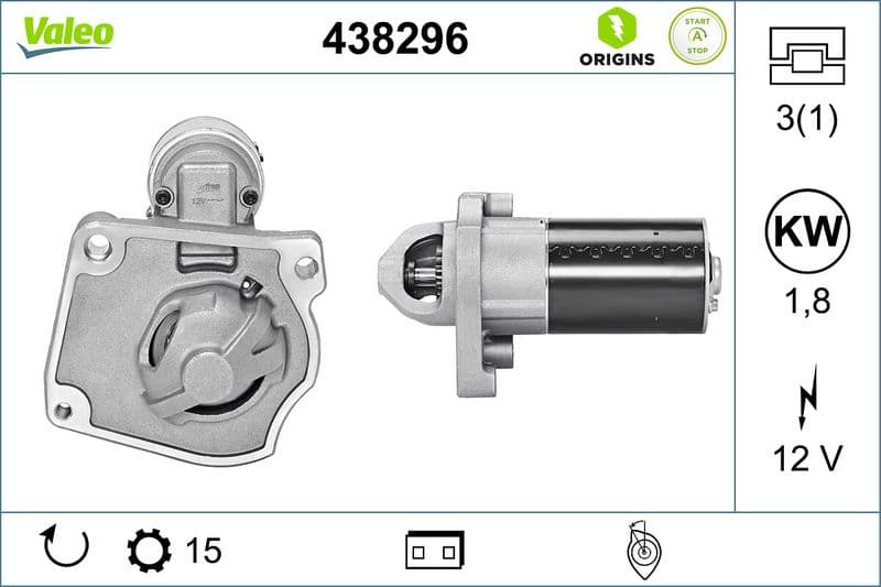 starter VALEO ORIGINS NEW STOP&START OE TECHNOLOGY 438296