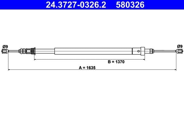 Cablu, frana de parcare ATE 24.3727-0326.2