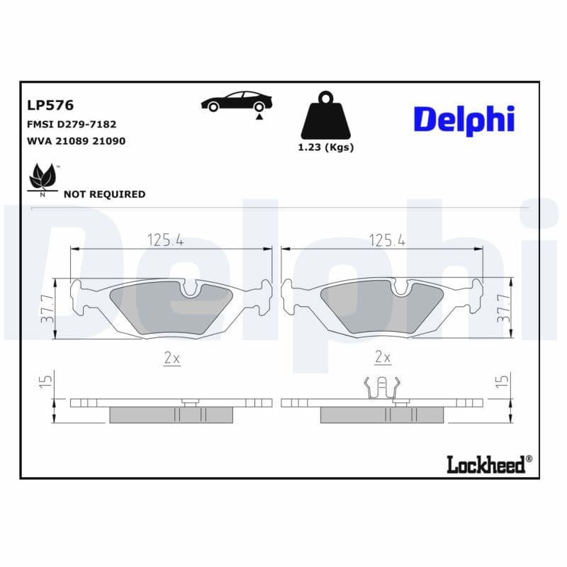 set placute frana,frana disc DELPHI LP576